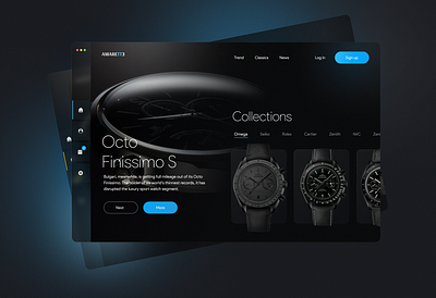 Watch Store Concept futuristic glassmorphism landing page minimal watch watch store watches website