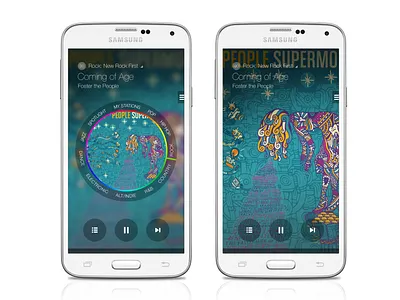 Samsung Milk Music - Mobile App (Dial & Non-Dial States) app design design management experience design information architecture interaction design mobile mobile apps music product design service design ui user experience user interface ux ux design visual design
