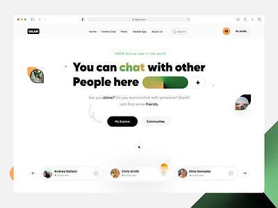 Chat | Landing Page app design chat website color design gradient ios landing landingpage minimal mobile trend ui ui design uiux webdesign website website ui webui