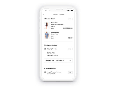 Macy's App Redesign - Checkout app checkout design design management e commerce experience design information architecture interaction design mobile mobile apps product design redesign retail service design ui user experience user interface ux ux design visual design