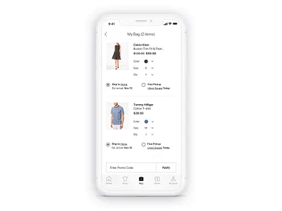 Macy's App Redesign - Bag app bag design design management e commerce experience design information architecture interaction design mobile mobile apps product design redesign retail service design ui user experience user interface ux ux design visual design
