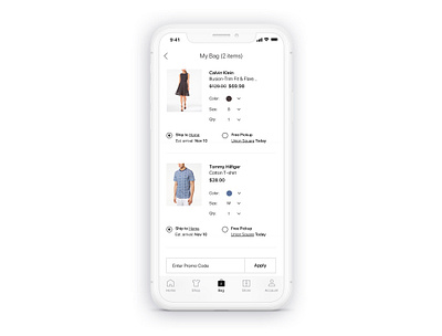 Macy's App Redesign - Bag app bag design design management e commerce experience design information architecture interaction design mobile mobile apps product design redesign retail service design ui user experience user interface ux ux design visual design