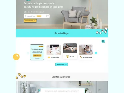 Cleaning service App - Ninya app clean design interface illustration logo minimal product design reservation service ui website