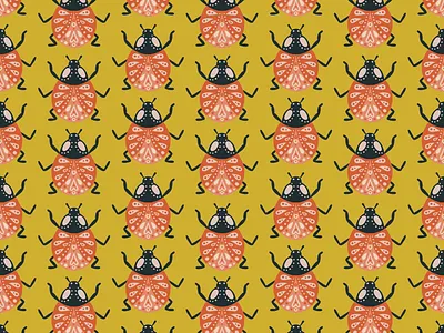 Ladybug fabric designs fabric patterns insect pattern ladybug pattern nature pattern organic patterns procreate pattern seamless bug patterns seamless designs seamless pattern wallpaper bacground