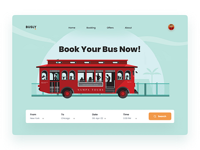 Bus Booking Website book booking branding bus dark mode dark ui dashboard design home page icon illustration landing new page travel trend ui ux web website