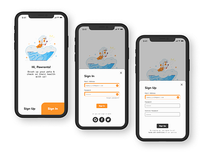 Pet Service App | Daily UI Challenge Day 1 (Sign Up) app app design dailyui dailyui.co design ui ui design uiux user interface ux ux design