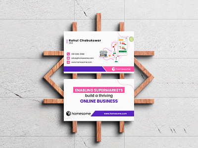 Homesome Business Card Design | Social Media Design advertisement awesome business business card business card design business card template business cards card design design facebook illustration instagram latest logo minimal modern online post social media ads trending