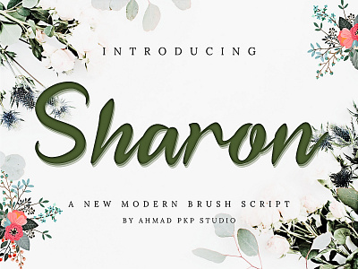 Sharon Font Script 3d animation app branding design flat graphic design handwriting icon illustration illustrator logo minimal motion graphics typography ui ux vector web wedding