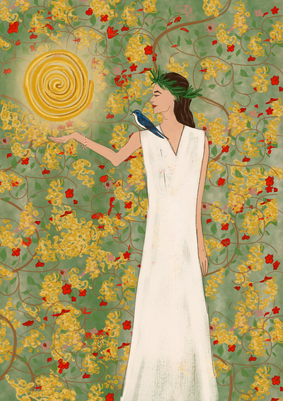 Digital paint - Dita e veres albania digital painting dita e veres flower girl illustration ilustration paint spring