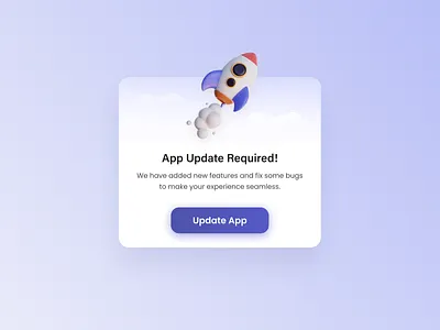 App Update Popup 3d 3d illustration app design clean ui design illustration modal popup ui ui design uiux ux vector