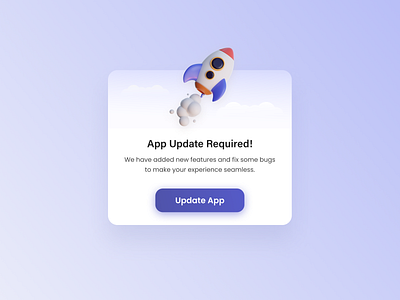 App Update Popup 3d 3d illustration app design clean ui design illustration modal popup ui ui design uiux ux vector
