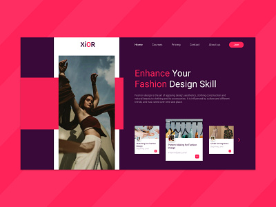 Fashion Design Course UI adobe adobe xd mock up design elegant ui fashion design course ui fashion design ui figma graphic design ui ux website ui