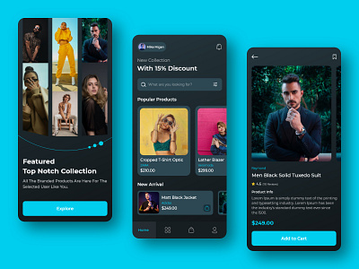 Fashion eCommerce 👗 App UI Design app design clothing app e commerce design ecommerce ecommerce app fashion app fashion brand ios app design mobile mobile app design mobile ui online store onlineshop shopping shopping app ui ux