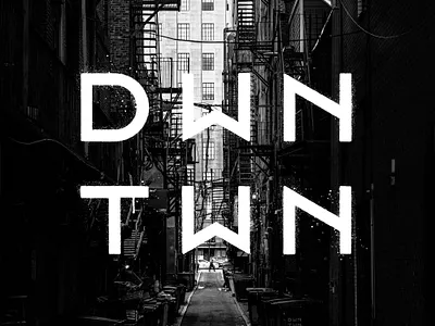 DWNTWN art direction blackwhite branding corporate identity graphic design graphisme graphiste freelance grunge key visual logo logotype spray paint street typography