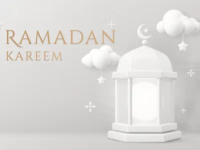 Ramadan Kareem | 3D Lantern | White Aesthetic 3 dimension 3d aesthetic background aesthetic wallpaper background design digital art eid eid al adha graphic design illustration islamic mubarak muslim print ramadan ramadan kareem vector white