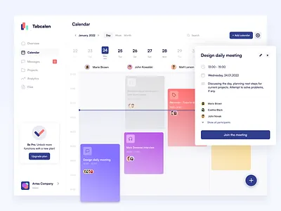 📅 Calendar - concept activities calendar dashboard design gradients minimal modal planning product ui ux