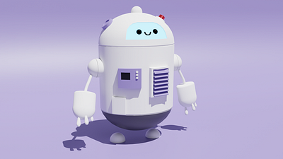 3d cute Robot 3d blender design illustration