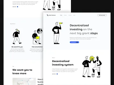 Investing platform website application block chain character crypto design holding home page illustration investing investment landing landing page startups ui ux venture web web design website