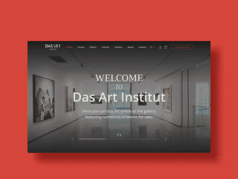 DasArt Gallery Desktop aart gallery illustration site typography ui ux web