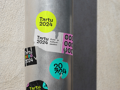 Tartu 2024 stickies badge branding colourful creative estonia europe event festival illustration rebrand sign stickers tartu vector