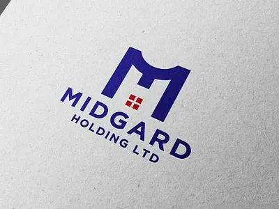 Midgard Holding Ltd Logo abstract agency logo branding building logo creative decor design estate graphic design home house illustrator letter letter mark logo logodesign minimal modern real state logo simple
