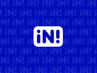 Logo experiment: in! blue bold brand branding in in! logo