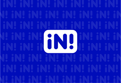 Logo experiment: in! blue bold brand branding in in! logo