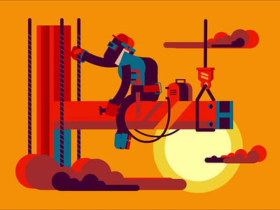 Construction : Welder 2d ae animation design illustration motion