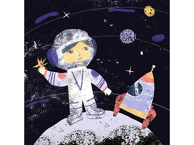 Cosmos day astronaut character character design character illustration cosmos illustration moon space stars univers