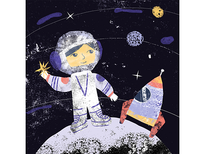Cosmos day astronaut character character design character illustration cosmos illustration moon space stars univers