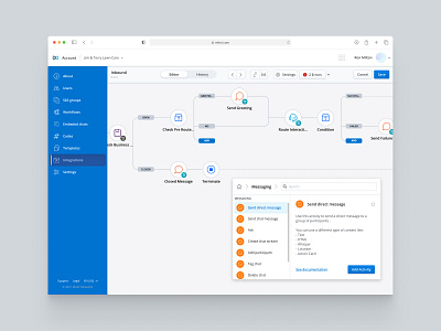 Workflow editor admin corporate data dataviz process telephony ui ux workflow