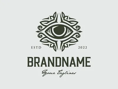 Art Seeing Eye Logo art branding classic design engraved eye eye logo health illustration logo logo for sale plant tattoo tribal style vector vintage vintage logo