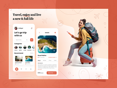 Online travel booking application branding design travel ui ux