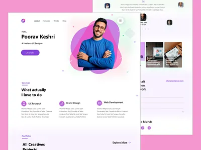 UI / UX Designer Portfolio Website Layout Template adobe xd design design agency digital marketing digital marketing agency graphic design ui web design web designer web developer web development webs website website design for agency website designing website for design agency website layout website template websites wordpress