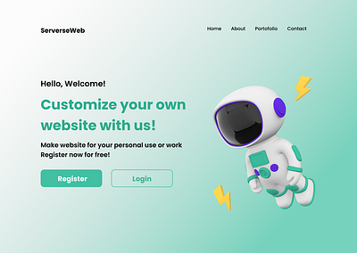 Serverse Website Design 3d graphic design space ui website