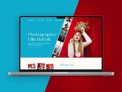 Landing page for a photographer desktop figma first screen landing design landing page mockup photographer photographer website prototype site ui web design webflow website