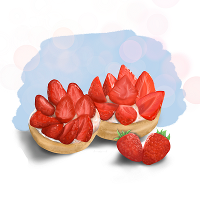 Strawberry’s paradise🍓🍓🍓 artist design digital art digital draw digital illustration digital illustrator digital painting drawing food illustration procreate strawberry strawberry cupcakes