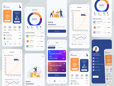 Banking App banking banking app banking app card page banking app design banking app details page banking app home page banking app onboarding page banking app profile page banking app statistics page banking invetsment app banking ios app banking mobile app banking savings app finance finance app finance app design investment page ui product design uiux website