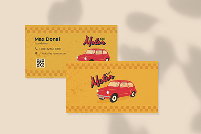 Business card fo taxi driver branding business card car design graphic design illustration retro retro car retro taxi taxi taxi driver vector