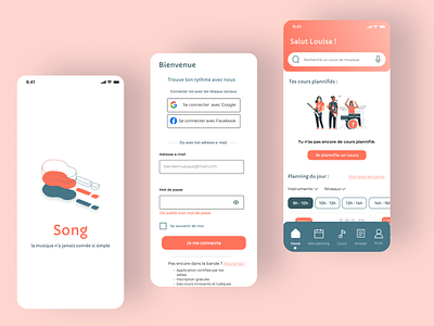 Song : on-line music class app app design figma graphic design illustration mobile music ui
