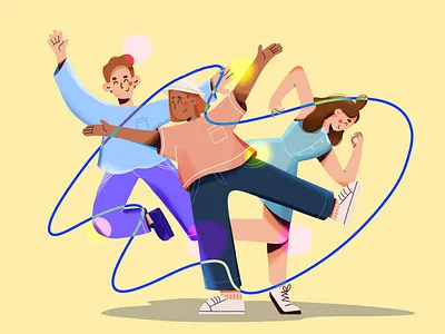 HAPPY PEOPLE art flat illustration illustration art people ill vector