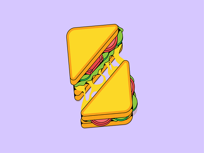 S for Sandwich 36daysoftype alphabet bread breakfast brunch cheese design challenge illustration letter design letter s salad sandwich snack type design