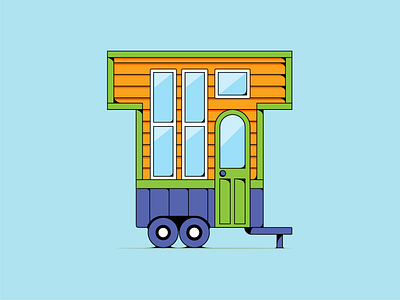 T for Tiny House 36daysoftype alphabet design challenge house on wheel illustration letter design letter t minimal living mobile house simple living tiny house type design