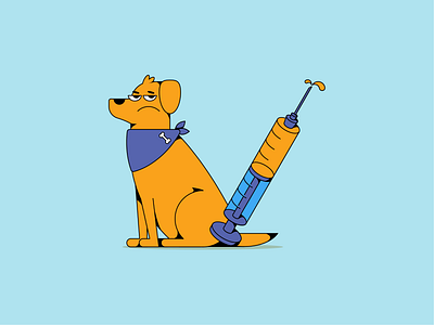 V for Vet 36daysoftype alphabet checkup design challenge doctor dog golden retriever illustration letter design letter v shot syringe type design vaccine vet