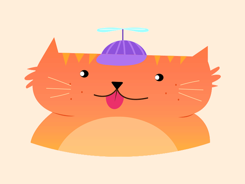 Cat in Hat 36daysoftype amsterdam animals animation ankillustrates baseball cap cat cats caturday cute giphy hat illustration kitten orange sticker visual