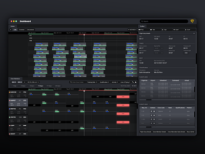 Complex Dark Dashboard UI aircarft app complex controls dark dashboard desktop app engineers ryanair scroll container ui