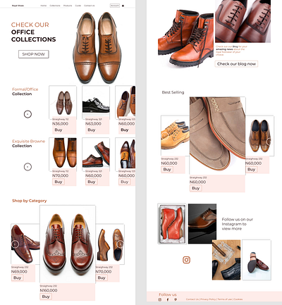 Royalty Shoes website design design landing page product design ui