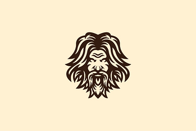 Brave Old Man Logo branding brave design exclusive face front gentle gentleman hair head illustration logo man men mustache old people silhouette vector warrior