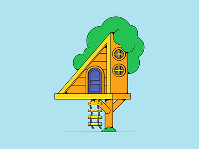 4 : Four : Treehouse 36daysoftype alphabet design challenge four illustration letter design number number four number4 tiny house tree house type design