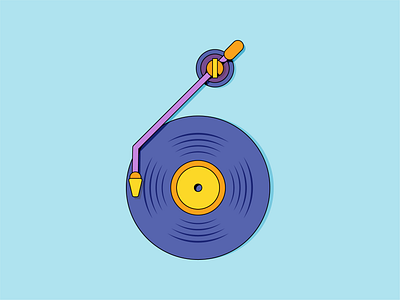 6 : Six : Record Player 36daysoftype alphabet design challenge illustration letter design number number 6 number six record player retro six type design